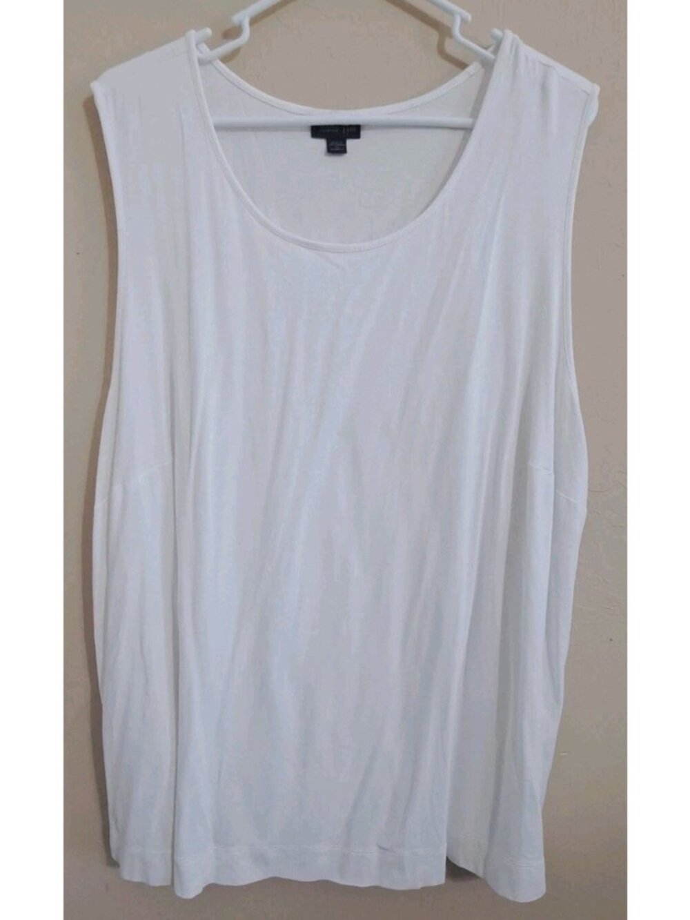 J.Jill Wearever Collection Women's White 3X Sleeveless Tank Tunic Layering Basic
